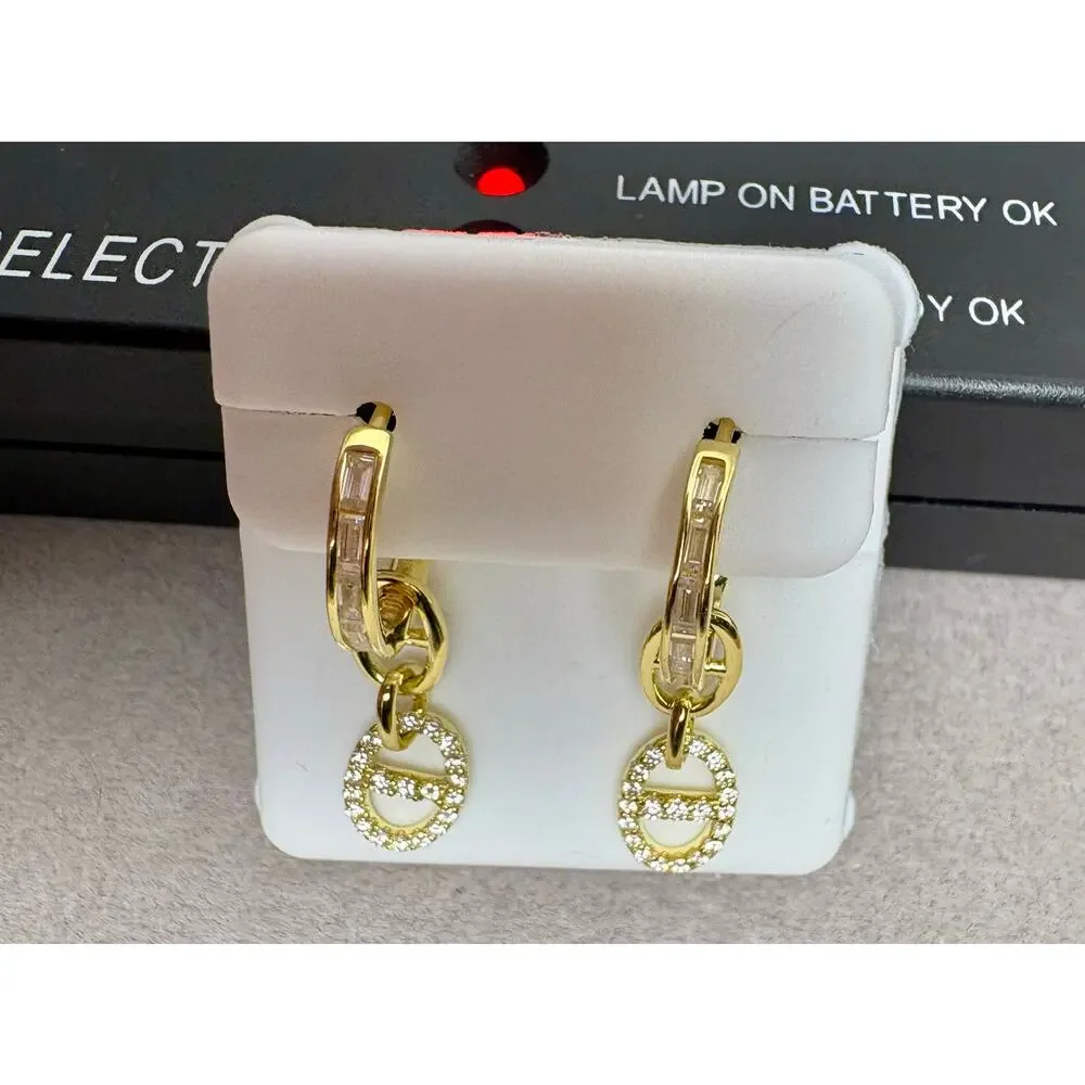 NWT 1.5CTW Moissanite 14K Gold Vermeil 925 Silver Earrings - Picture 3 of 6